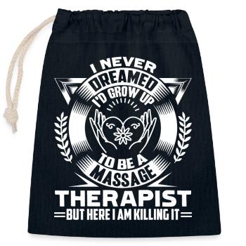 Massage Therapist Grow Up To Be Massage Therapist - Closable cotton gift bag (25x30cm) - navy - Front