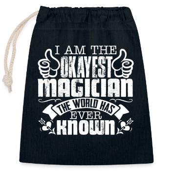 Magician Okayest Magician - Closable cotton gift bag (25x30cm) - navy - Front