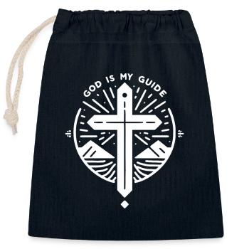 Gott ist mein Führer - Verschließbarer Geschenkbeutel aus Baumwolle (25x30cm) - Navy - Vorne