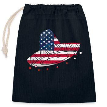 Mexique Mexique Cadeau mexicain Flag Football - Sac cadeau en coton avec cordon (25 x 30 cm) - bleu marine - Devant