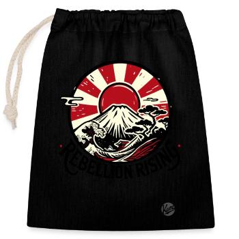 rebellious Mount Fuji in Japan - Closable cotton gift bag (25x30cm) - black - Front