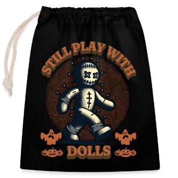 Still Playing With Dolls - Verschließbarer Geschenkbeutel aus Baumwolle (25x30cm) - Schwarz - Vorne