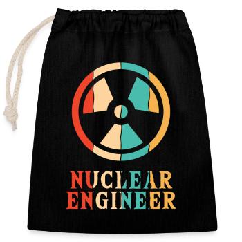 Retro Energie Uran Kernkraftwerk Kernkraft Kernkraft - Verschließbarer Geschenkbeutel aus Baumwolle (25x30cm) - Schwarz - Vorne
