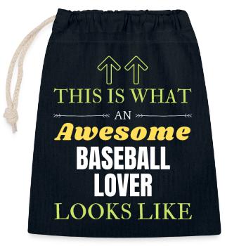 So sieht ein großartiger Baseball-Liebhaber aus - Verschließbarer Geschenkbeutel aus Baumwolle (25x30cm) - Navy - Vorne