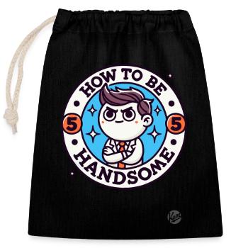 How to look good and attractive - Closable cotton gift bag (25x30cm) - black - Front