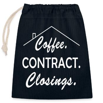 Coffee Contract Closings Real Estate Agent - Verschließbarer Geschenkbeutel aus Baumwolle (25x30cm) - Navy - Vorne