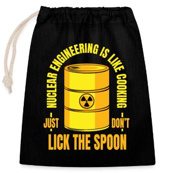 L’ingénierie nucléaire, c’est comme cuisiner l’énergie - Sac cadeau en coton avec cordon (25 x 30 cm) - noir - Devant