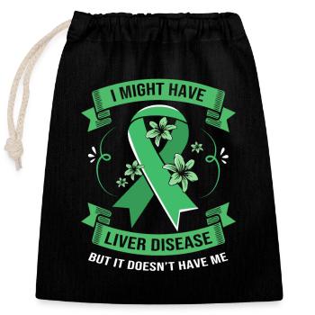 Liver disease - Closable cotton gift bag (25x30cm) - black - Front