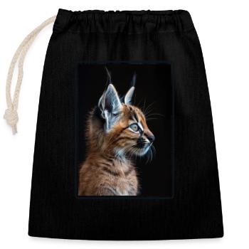 Caracal Karakale Karakal - Closable cotton gift bag (25x30cm) - black - Front