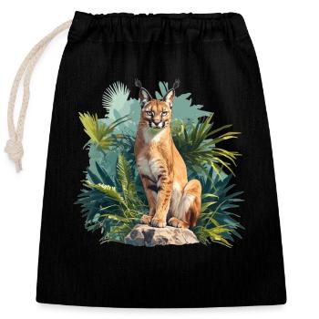Caracal Karakale Karakal - Closable cotton gift bag (25x30cm) - black - Front