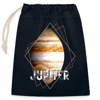 Jupiter Planet Solar System - Closable cotton gift bag (25x30cm) - navy - Front