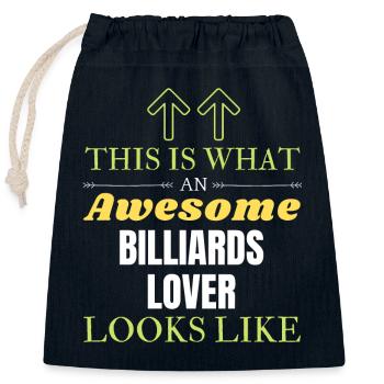 This is what an awesome Billiards lover looks like - Closable cotton gift bag (25x30cm) - navy - Front