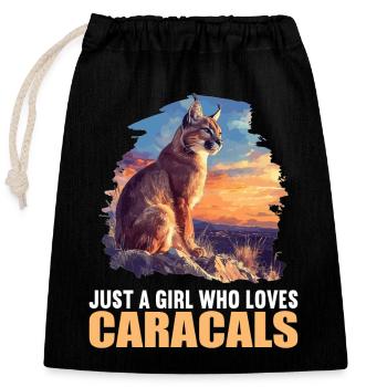 Caracal Karakale Karakal - Closable cotton gift bag (25x30cm) - black - Front