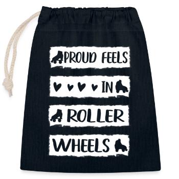 Roller Skating Skate Proud Feels Roller Wheels - Verschließbarer Geschenkbeutel aus Baumwolle (25x30cm) - Navy - Vorne