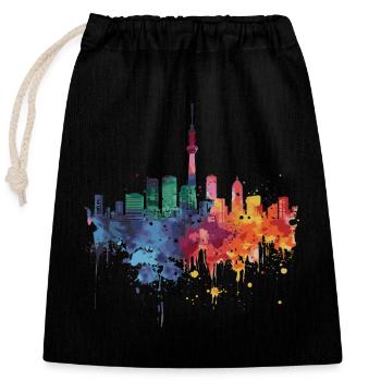 Koga - Closable cotton gift bag (25x30cm) - black - Front