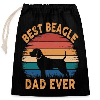 Best Beagle Dad Ever Dog Beagle - Verschließbarer Geschenkbeutel aus Baumwolle (25x30cm) - Schwarz - Vorne