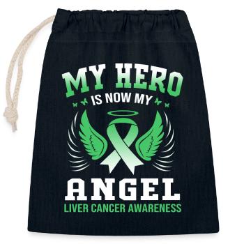 Liver disease - Closable cotton gift bag (25x30cm) - navy - Front