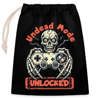 Zombie Gaming Controller Undead Mode Unlocked - Verschließbarer Geschenkbeutel aus Baumwolle (25x30cm) - Schwarz - Vorne