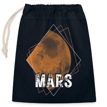 Mars Planet Sonnensystem - Verschließbarer Geschenkbeutel aus Baumwolle (25x30cm) - Navy - Vorne