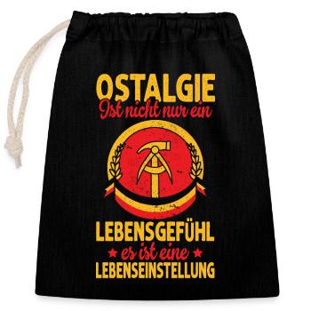 Ostalgie - L’Allemagne de l’Est pour l’Est - Sac cadeau en coton avec cordon (25 x 30 cm) - noir - Devant