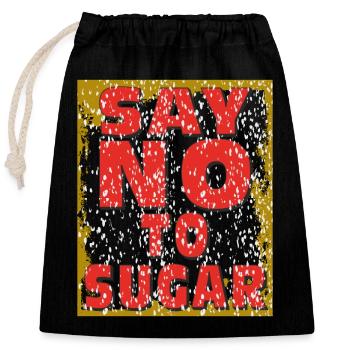 ZUCKER SAY NO TO SUGAR - Closable cotton gift bag (25x30cm) - black - Front