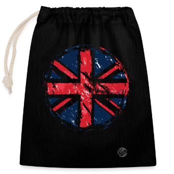 Union Jack Flag Great Britain - Closable cotton gift bag (25x30cm) - black - Front