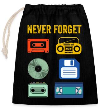 Never Forget Retro electronic devices Vintage - Verschließbarer Geschenkbeutel aus Baumwolle (25x30cm) - Schwarz - Vorne
