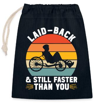 Recumbent Trike Liegetrike Liegedreirad - Verschließbarer Geschenkbeutel aus Baumwolle (25x30cm) - Navy - Vorne