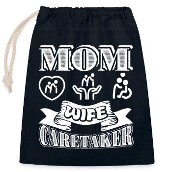 Caretaker Mom Wife Caretaker - Closable cotton gift bag (25x30cm) - navy - Front