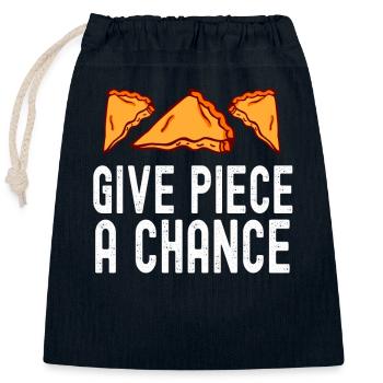 Give Piece A Chance Patissier Backen - Verschließbarer Geschenkbeutel aus Baumwolle (25x30cm) - Navy - Vorne