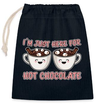 Cacao Dicton Chocolat Chaud Fun Cacao Cadeau - Sac cadeau en coton avec cordon (25 x 30 cm) - bleu marine - Devant