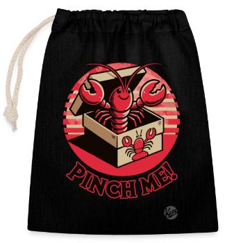 Pincement autorisé, Petit homard heureux - Sac cadeau en coton avec cordon (25 x 30 cm) - noir - Devant