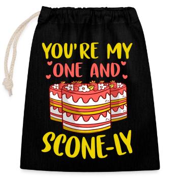 Patissier Baker One Und Scone-ly Baking - Verschließbarer Geschenkbeutel aus Baumwolle (25x30cm) - Schwarz - Vorne