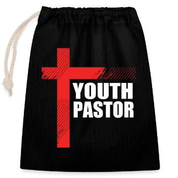 Pasteur des jeunes - Sac cadeau en coton avec cordon (25 x 30 cm) - noir - Devant