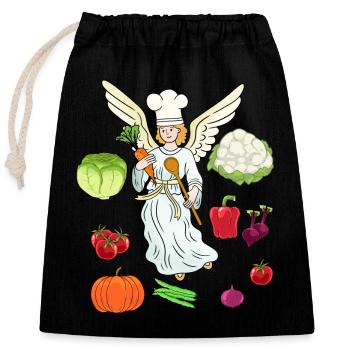 himmlisch Kochkunst Gastgeber Kochen Köche Koch - Verschließbarer Geschenkbeutel aus Baumwolle (25x30cm) - Schwarz - Vorne