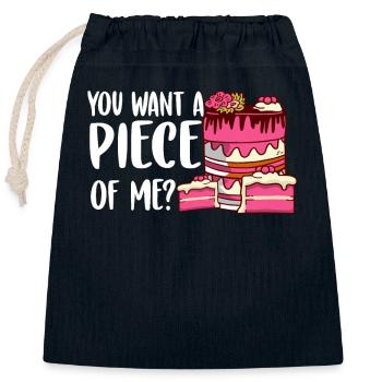 Patissier Bäcker Want Piece Me Baking - Verschließbarer Geschenkbeutel aus Baumwolle (25x30cm) - Navy - Vorne