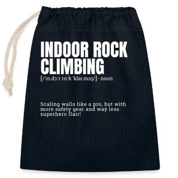 Funny Definition for Indoor Rock Climbing Indoor H - Closable cotton gift bag (25x30cm) - navy - Front