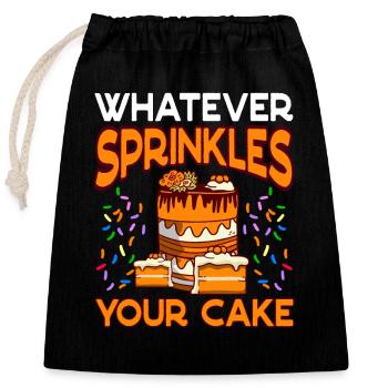 Tout ce qui saupoudre la cuisson de votre gâteau - Sac cadeau en coton avec cordon (25 x 30 cm) - noir - Devant