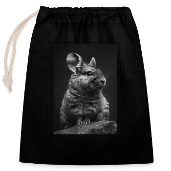 Chinchillas Chinchilla - Closable cotton gift bag (25x30cm) - black - Front