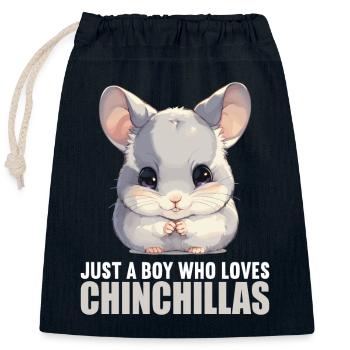 Chinchillas Chinchilla - Closable cotton gift bag (25x30cm) - navy - Front