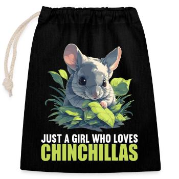 Chinchillas Chinchilla - Closable cotton gift bag (25x30cm) - black - Front