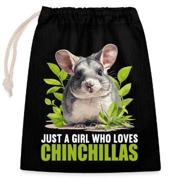 Chinchillas Chinchilla - Closable cotton gift bag (25x30cm) - black - Front