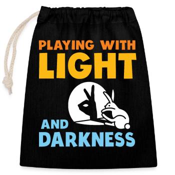 Shadow Puppetry Puppet Show Shadow Play - Closable cotton gift bag (25x30cm) - black - Front