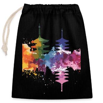 Uji - Closable cotton gift bag (25x30cm) - black - Front
