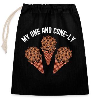 My One and Cone-ly Scoop Sweet Cream - Closable cotton gift bag (25x30cm) - black - Front
