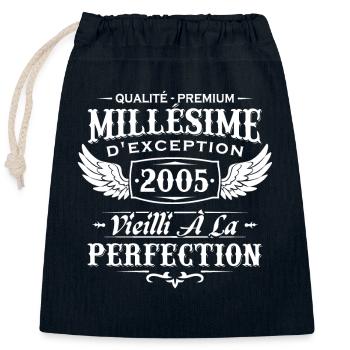 Vintage 2005 - Closable cotton gift bag (25x30cm) - navy - Front