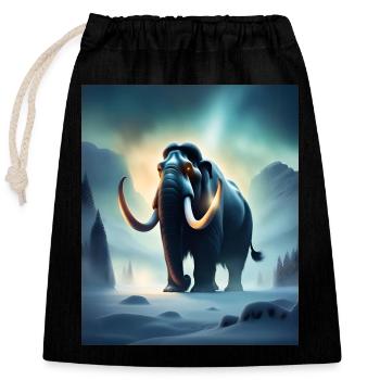 Gruseliges böses Mammut - Verschließbarer Geschenkbeutel aus Baumwolle (25x30cm) - Schwarz - Vorne