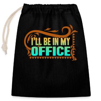 Gardening Gardener In Office - Closable cotton gift bag (25x30cm) - black - Front
