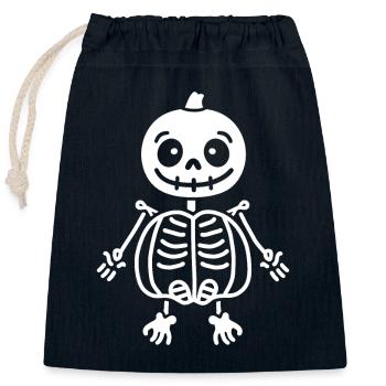 Skeleton - Closable cotton gift bag (25x30cm) - navy - Front