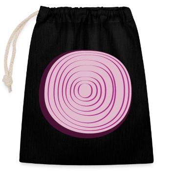 Rote Zwiebeln Zwiebelscheibe Red Onion Zwiebel - Verschließbarer Geschenkbeutel aus Baumwolle (25x30cm) - Schwarz - Vorne